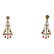Pair of 18k Gold Diamond and Coral Earrings
