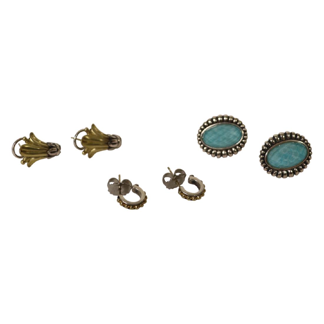 3 Pairs 18k Gold and Sterling Earrings (1 of 1)