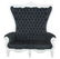 Large double seat throne chair in black cloth with a