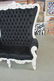 Large double seat throne chair in black cloth with a - 2