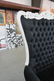 Large double seat throne chair in black cloth with a - 5