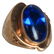 Fine 18K deep cornflower Blue Spinel Ring, Antique