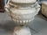 PAIR CONCRETE MEDUSA HEAD LARGE URNS - 2
