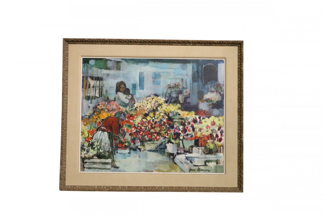 PAINTING SIGNED ILLIGEBLY: Fine large American impressionist painting on canvas by what appears to be Jane Pearman? Signed and measuring 30 x 24 inches. Fine condition.