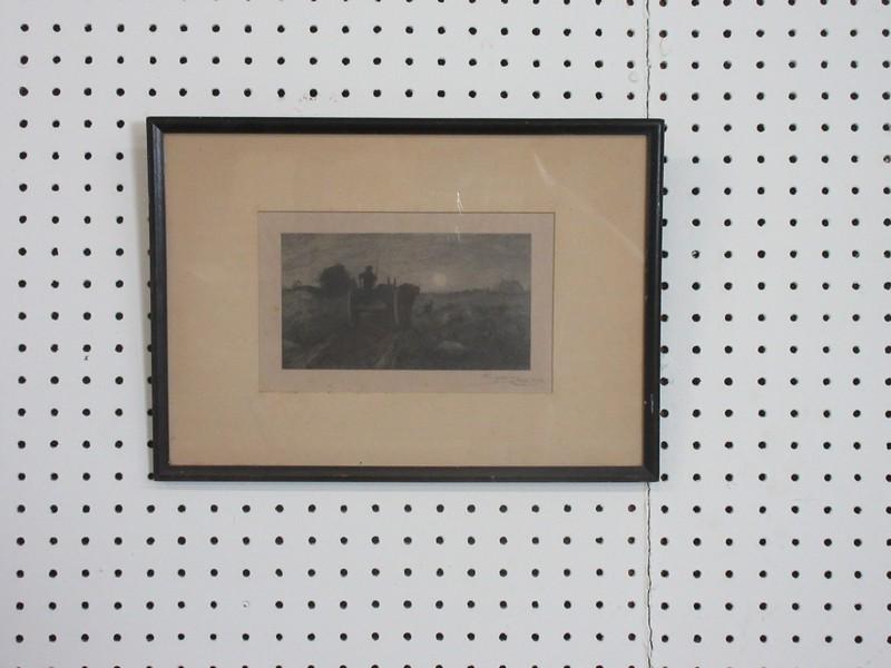 ETCHING BY HENRY WOLF AFTER DESSAR: Rare engraving after Dessar by Henry Wolf titled "Homeward". Measuring 11 x 16 inches image 4 x 8 inches. Fine condition.