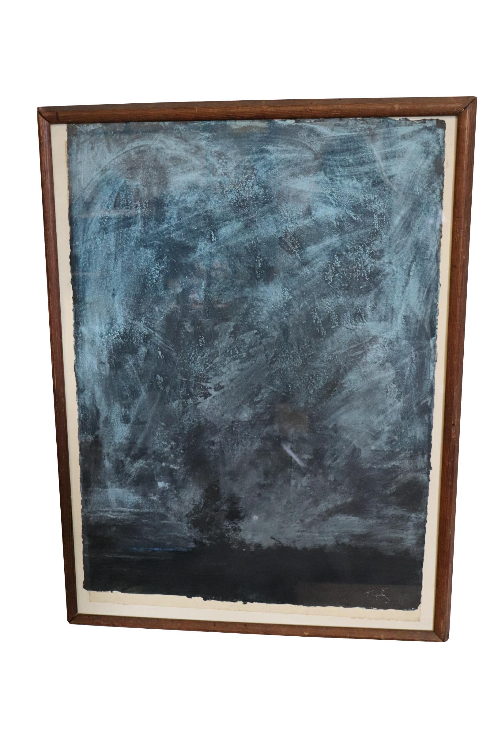 ANTONI TAPIES SPANISH 1923-2012: Fine work on paper by Antoni Tapies (1923 - 2012) chalk / gouache on wove paper. Measuring 25 x 33 inches framed, paper 22 x 30 inches. Fine condition Signed lower right. Antoni Tapies was active/live