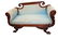 FINE EMPIRE CLAW FOOT ROLLED ARM SETTEE
