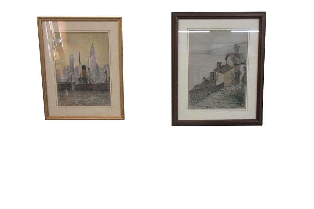 (2) WILLIAM STEEPLE DAVIS (1884-1961) CRAYON (1 of 4)