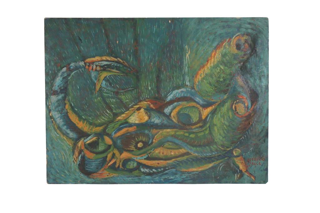 ALFREDO ZALCE ABSTRACT OIL ON BOARD (1 of 4)