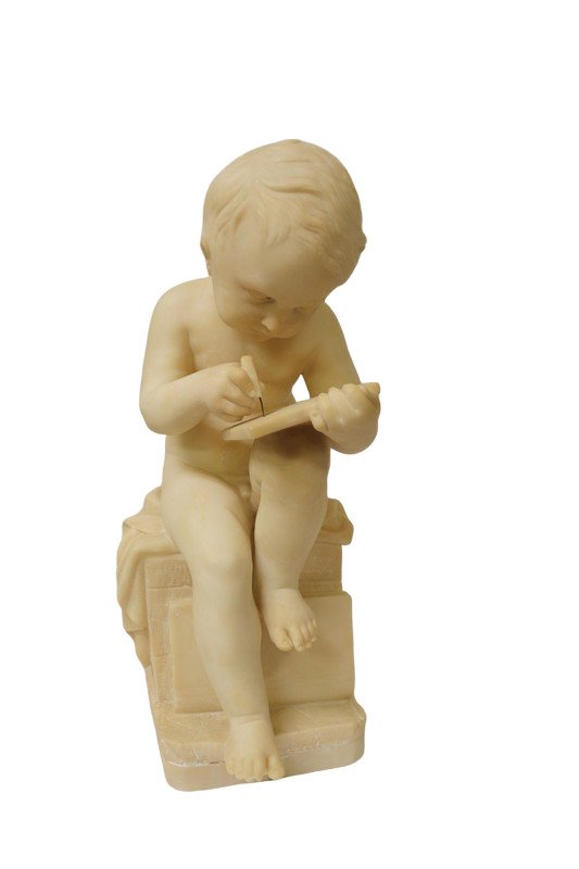 ANTONIO CANOVA SEATED CHILD MARBLE SCULPTURE (1 of 2)