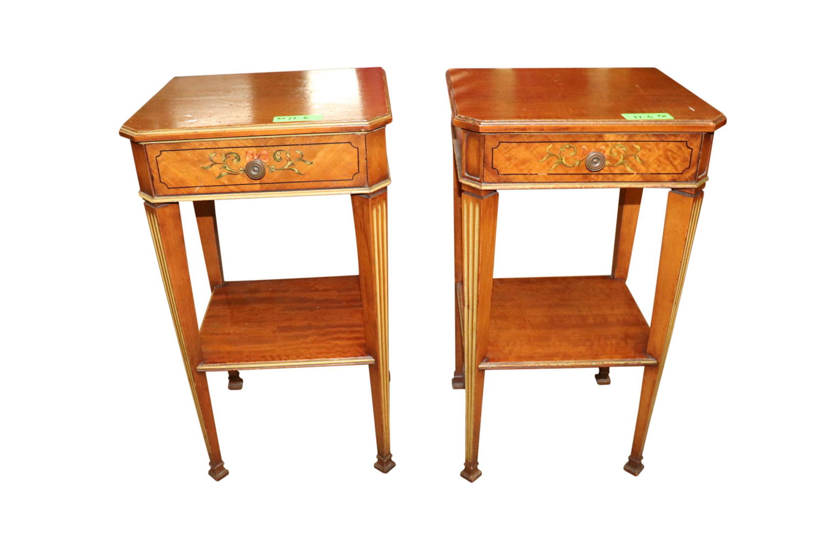 PAIR OF DECORATED 1 DRAWER NIGHT STANDS (1 of 5)