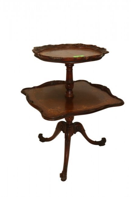 FRENCH STYLE INLAID TWO TIER MARQUETRY TABLE (1 of 4)