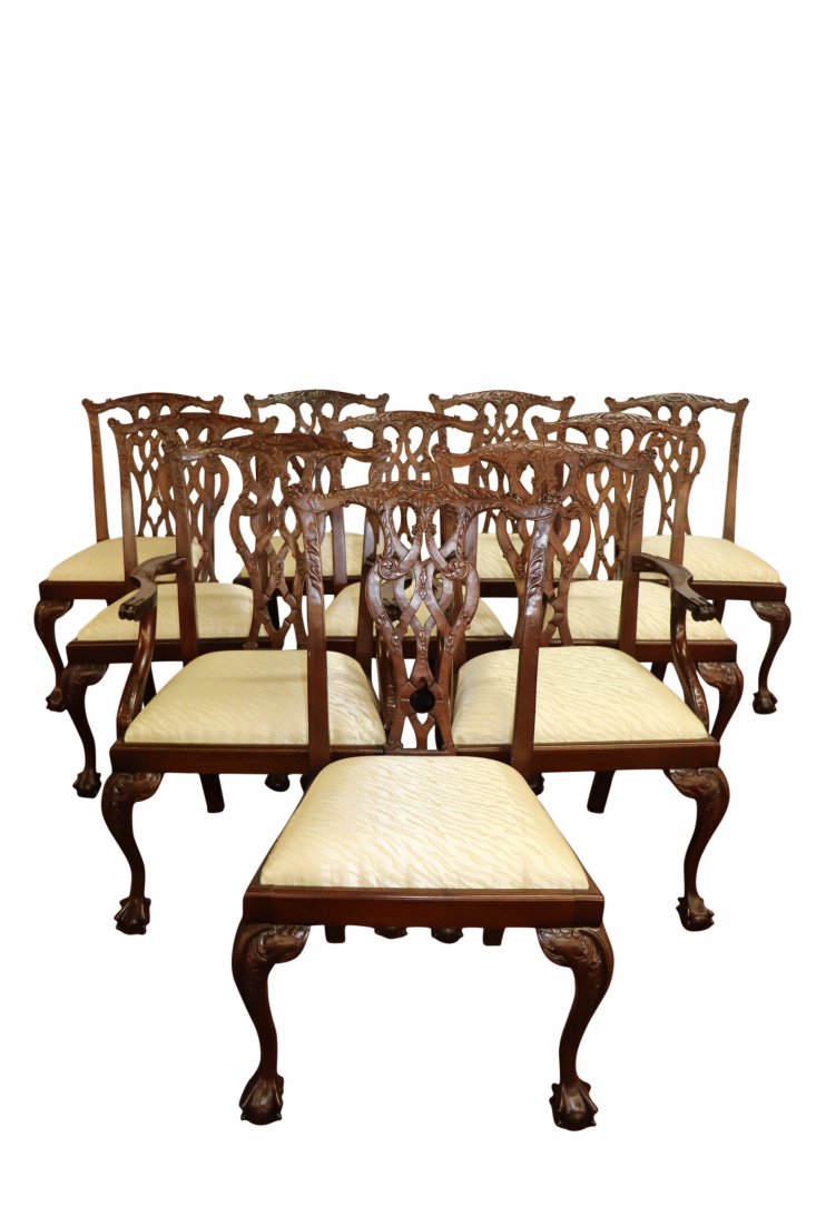 10 Fine Chippendale Claw Foot Dining chairs (1 of 5)
