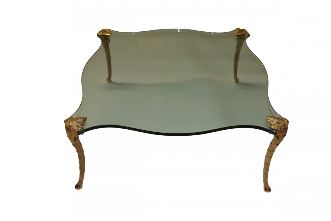 Manner of P. E. Guerin Glass and  Bronze Coffee Table (1 of 3)