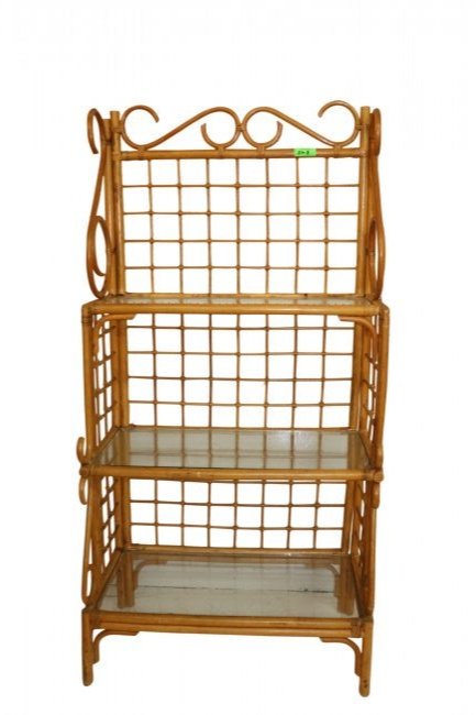 Bamboo & Glass Shelf / Bakers Rack (1 of 2)