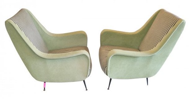 Pair MCM Italian Lounge Chairs Manner of Marco Zanuso (1 of 3)