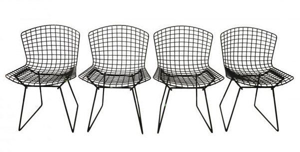 4 Black Harry Bertoia Style Dining Chairs (1 of 5)