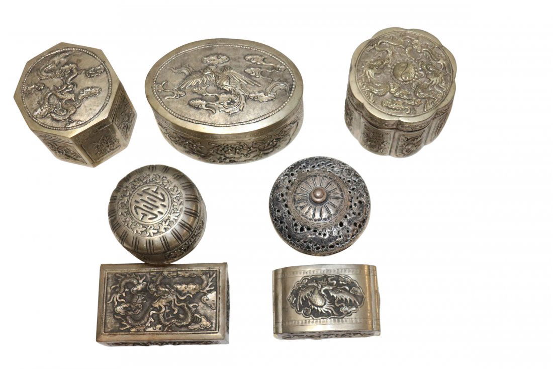 7 Silver & Silver Plate Asian Boxes (1 of 4)