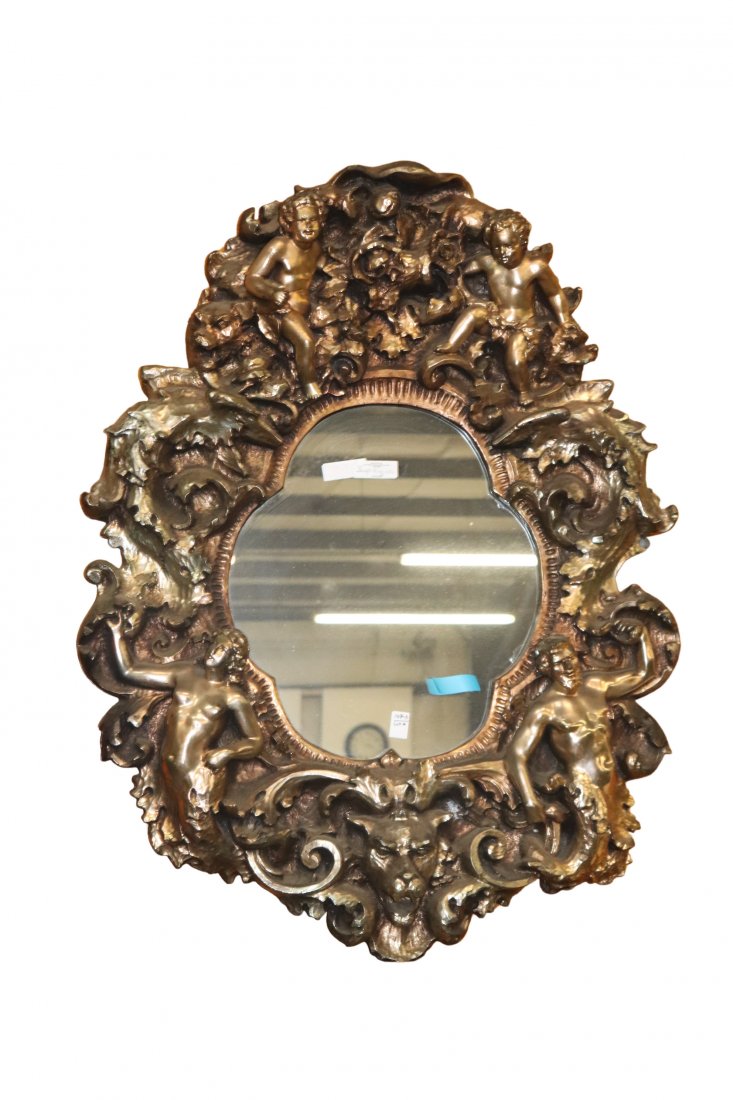 Gold & bronzed Color Figural Cherub Mirror (1 of 3)