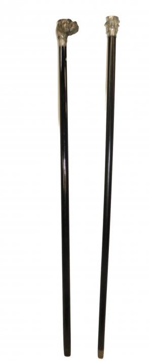 2 Nice Wood Black Canes with Metal Knobs (1 of 6)