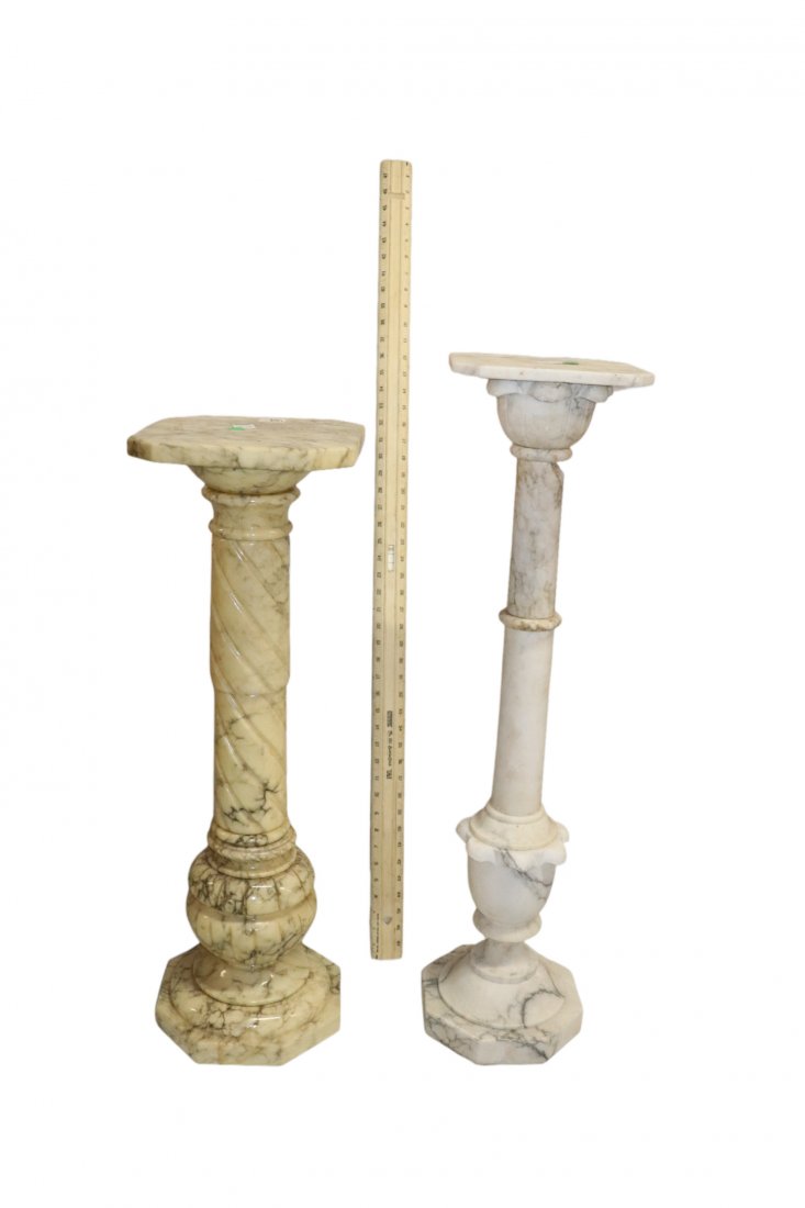 Set of 2 Marble Pedestal Stands (1 of 9)