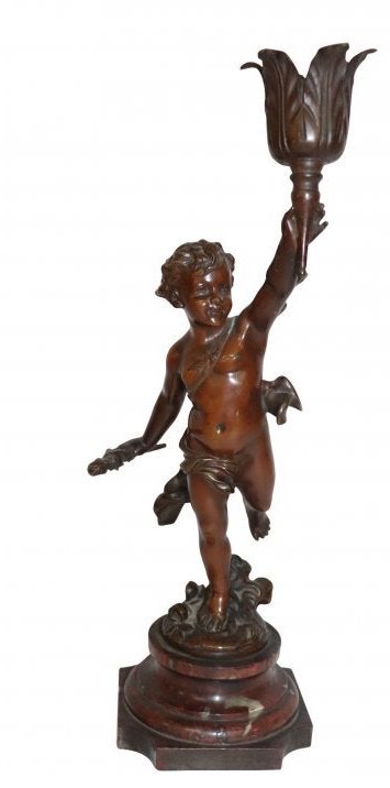 Bronze Cherub Statute Bouret, Eutrope Bouret (1833-1906 (1 of 8)