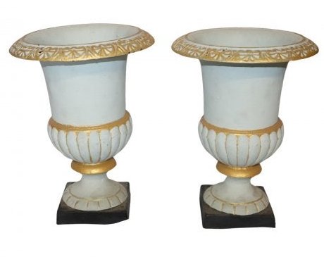 Pair of Vintage Painted Iron Planters (1 of 7)