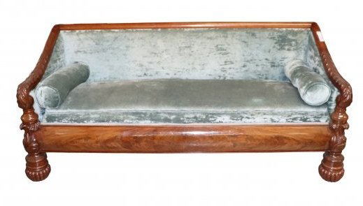 Green Velvet  Pillar Carved Victorian Sofa (1 of 4)