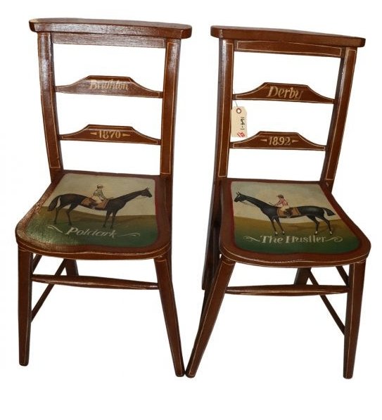 Pair Brighton Wood Racing Themed Chairs (1 of 7)