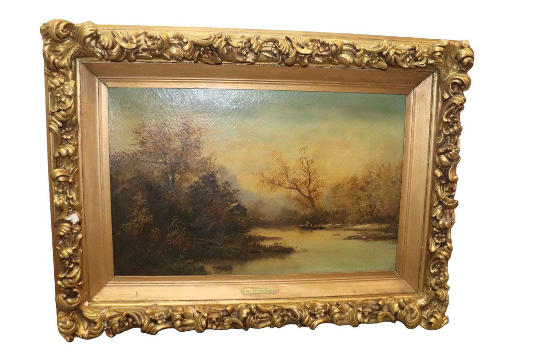 Vintage  Alpine Scene  Oil On Board Painting (1 of 7)