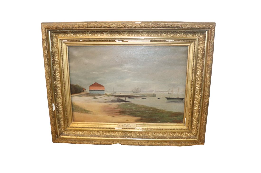 Rare  Eduard Michel- Saut Havre Oil  Painting (1 of 11)