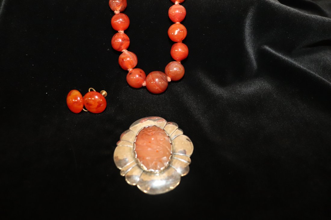 Agate  Necklace, Sterling Pendant & Earring Set (1 of 5)