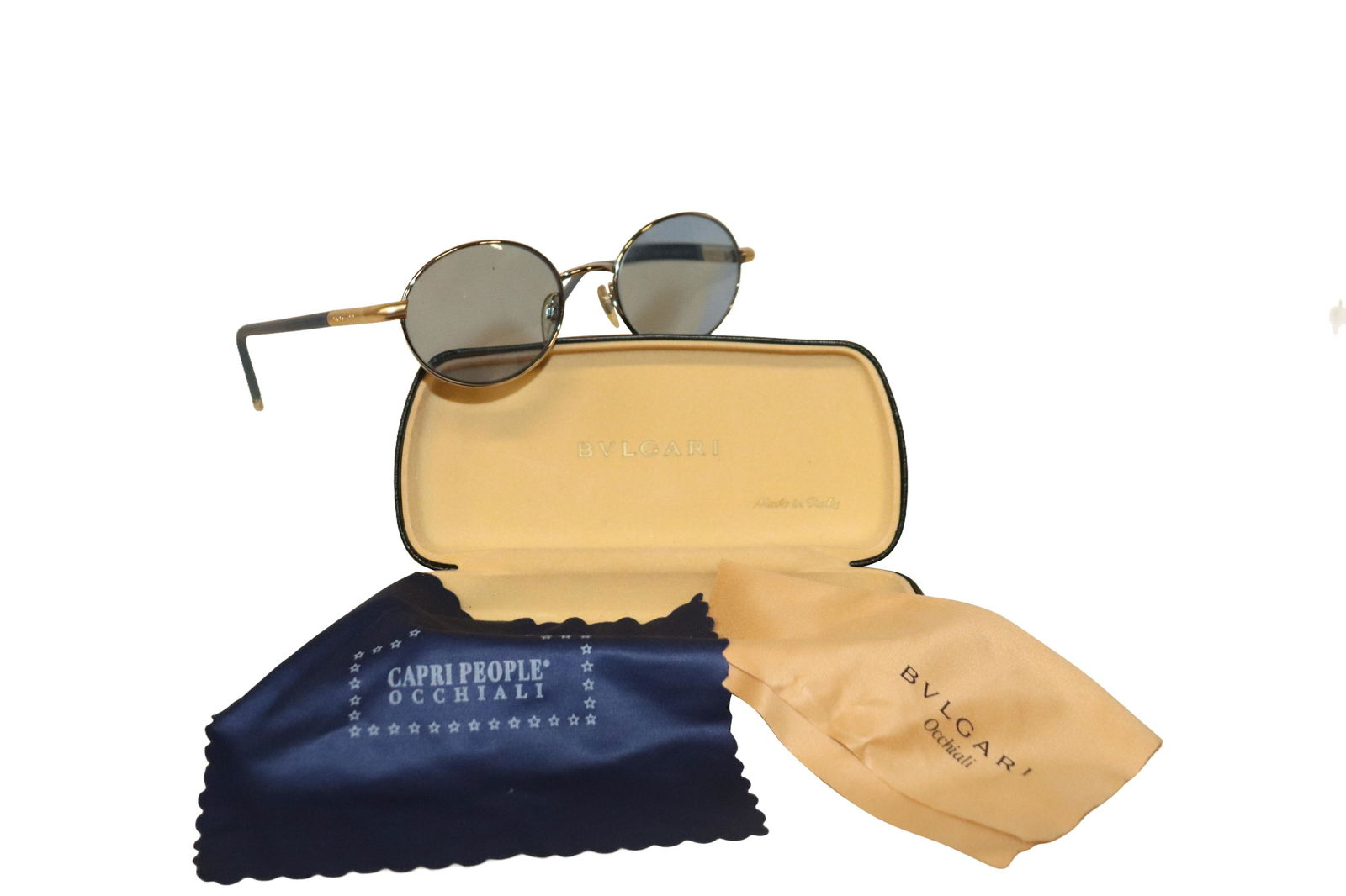 Bvlgari Designer Eyewear: Bvlgari designer eyewear. Great blue frames. Change out lenses and have 2 pair of designer eyewear. Please review all photos posted for this listing. We encourage all bidders to request a condition re