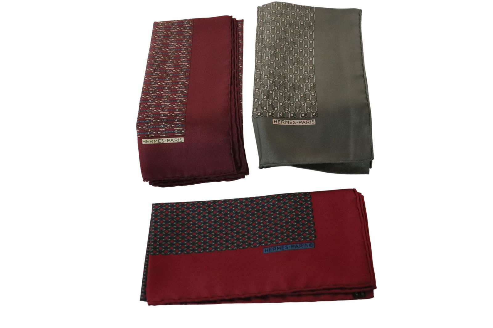 Collection of 3 Classic Hermes Pocket Squares (1 of 9)