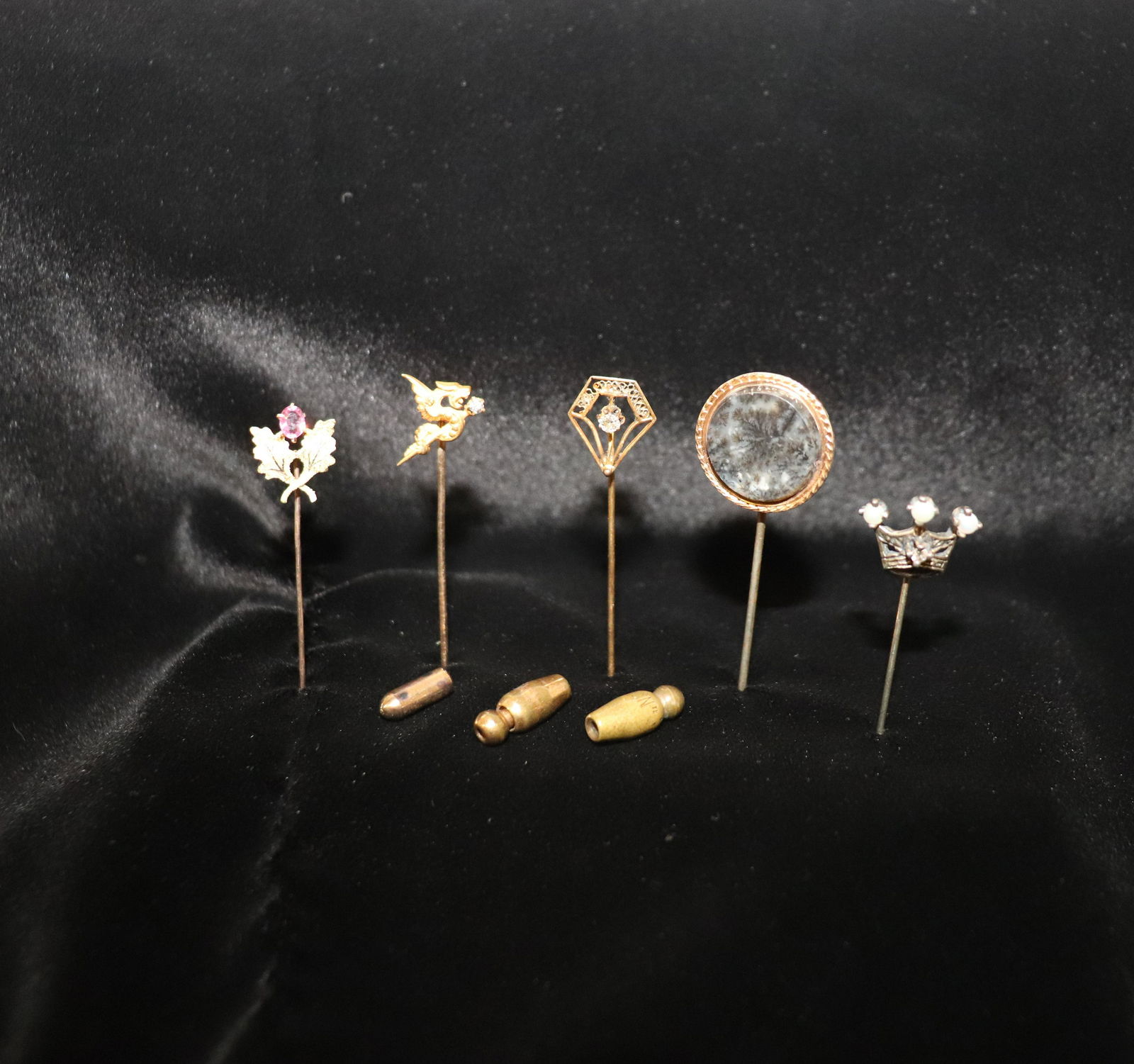Antique, Art Nouveau, Diamond and Gem stone stick pins (1 of 4)
