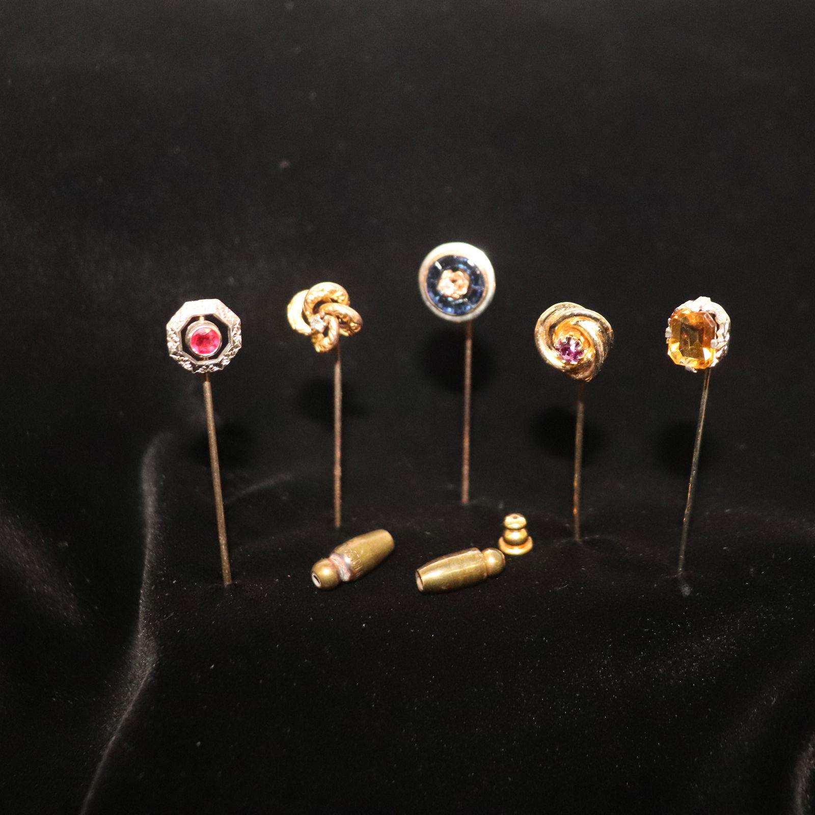 Antique, Art Nouveau, Diamond and Gem stone stick pins (1 of 4)
