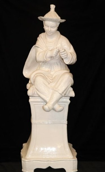 Italian Faience Asian Boy Statue (1 of 6)