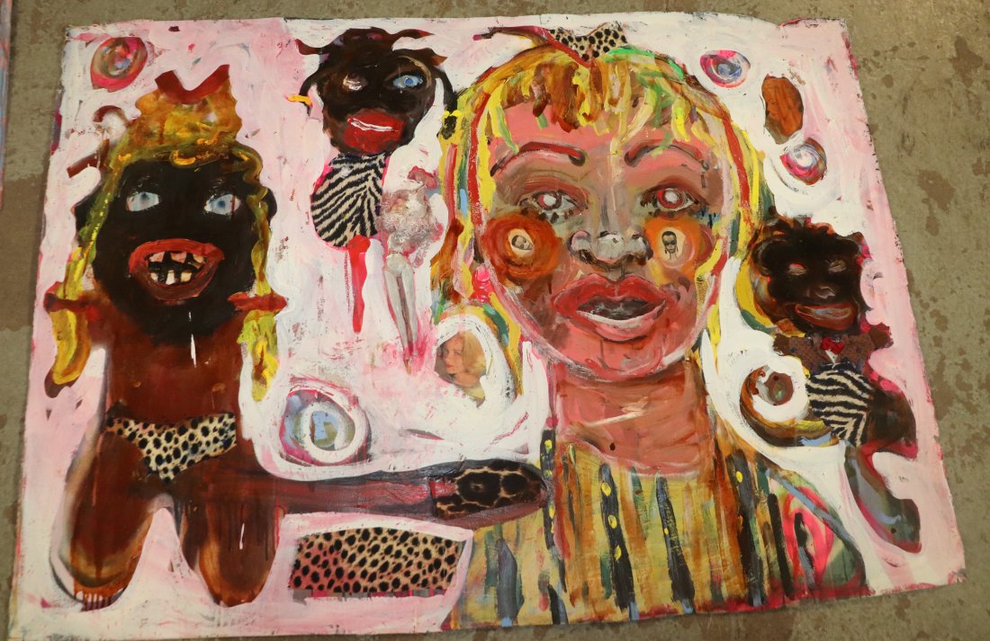 James Andrew  Brown Original Mixed Media Art Tea Party (1 of 4)