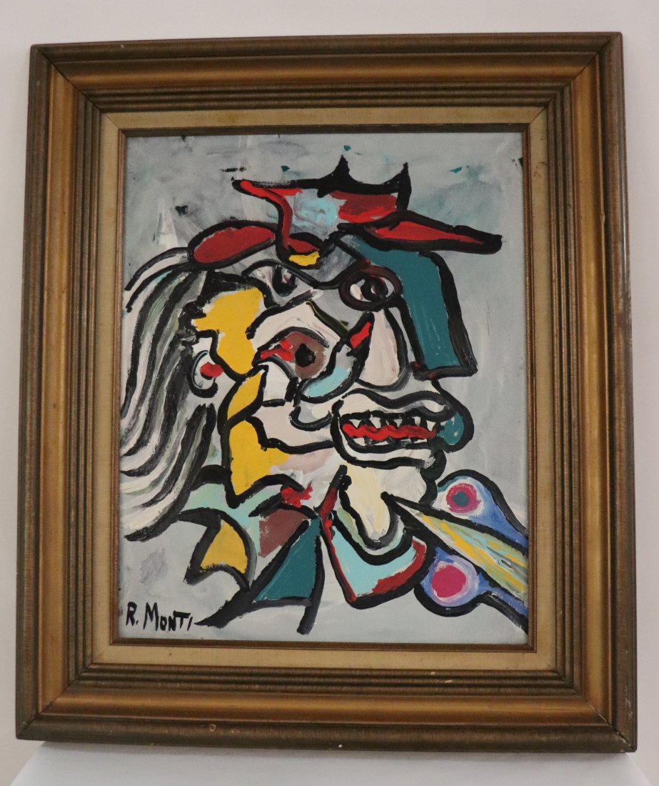 R. Monti Abstract Portrait Oil On Canvas (1 of 4)