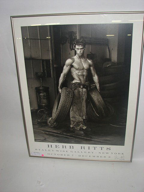 Herb Ritts Signed Poster (fred With Tyres) 10/88