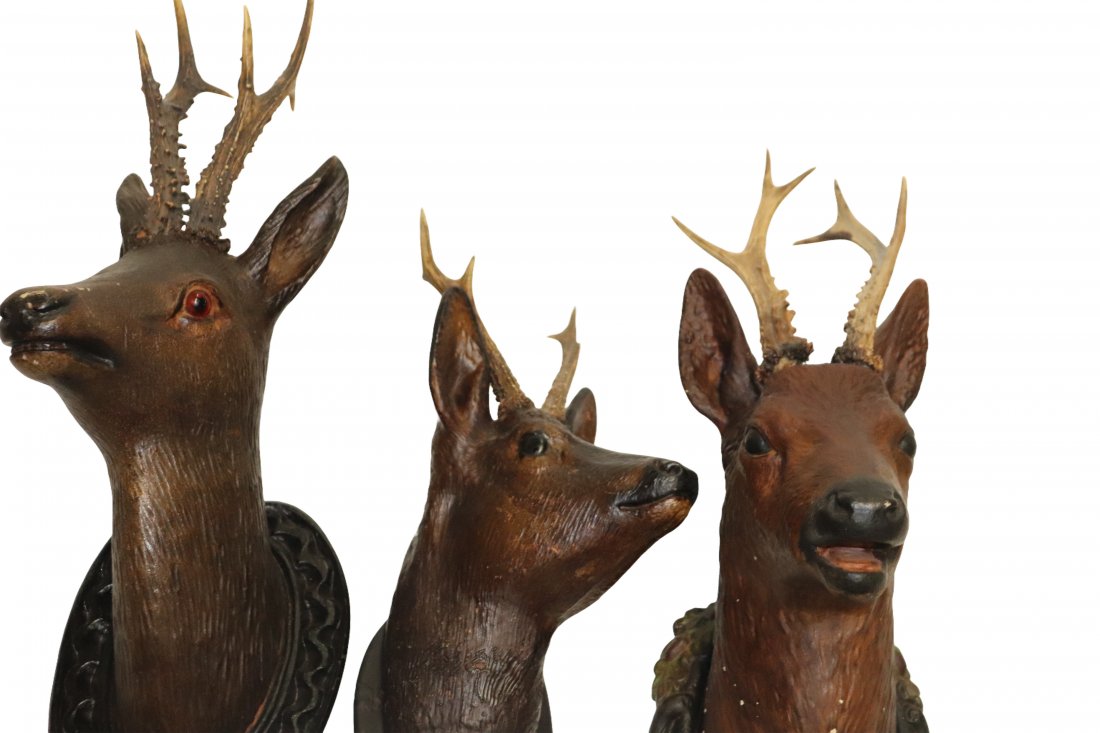 Collection 3 Circa 1870 Austrian Terra Cotta Deer Head (1 of 6)