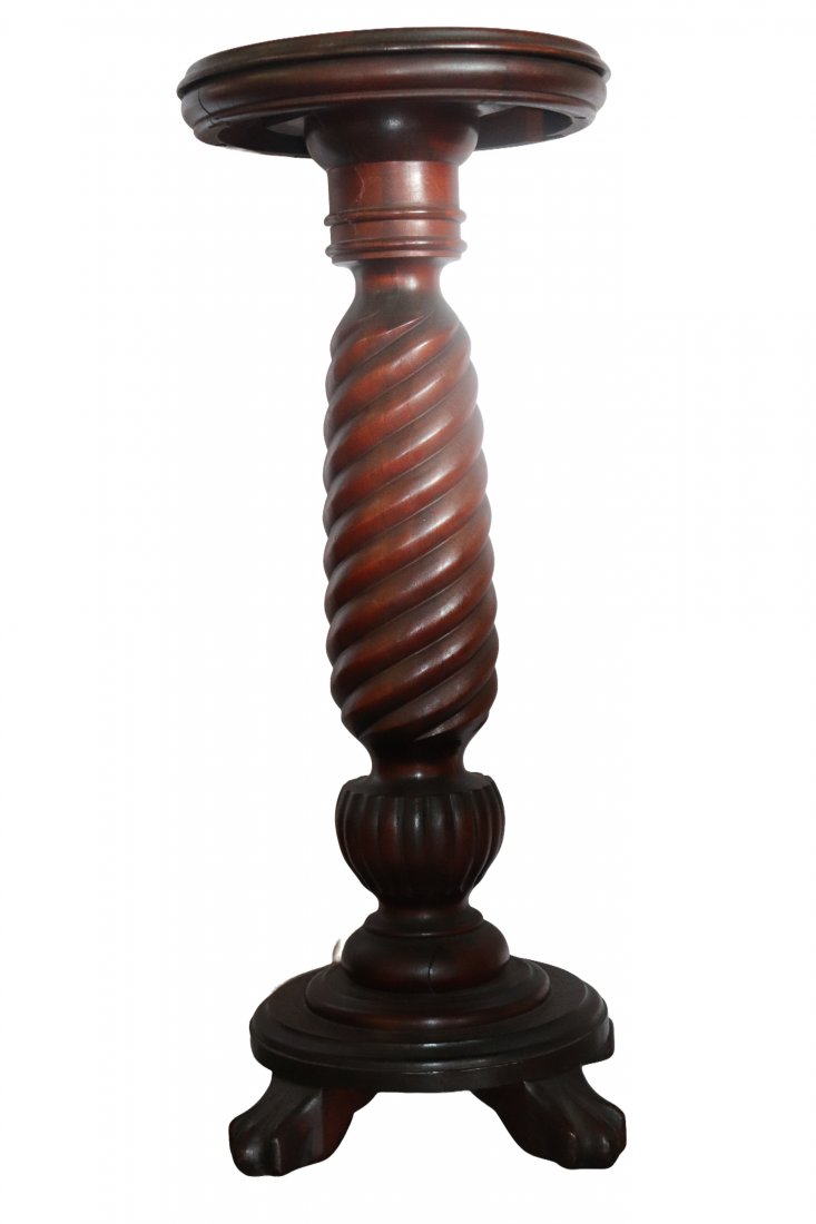 Walnut Claw Foot Barley Twist Pedestal Table (1 of 4)