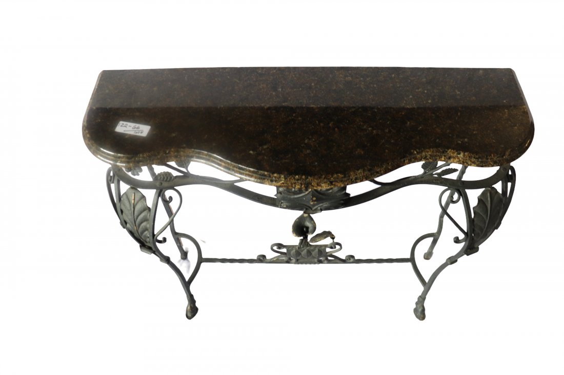 Iron Console with Marble Top (1 of 2)