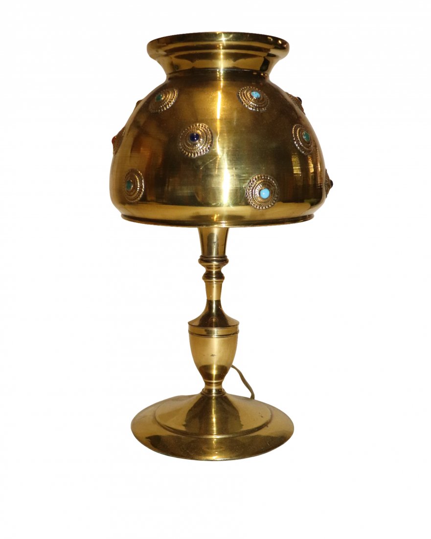 Brass Lamp with Decorative Brass Shades (1 of 4)