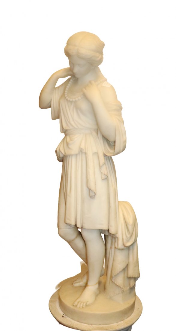 Neoclassical Carved Demitria Carusi Signed Statue (1 of 6)