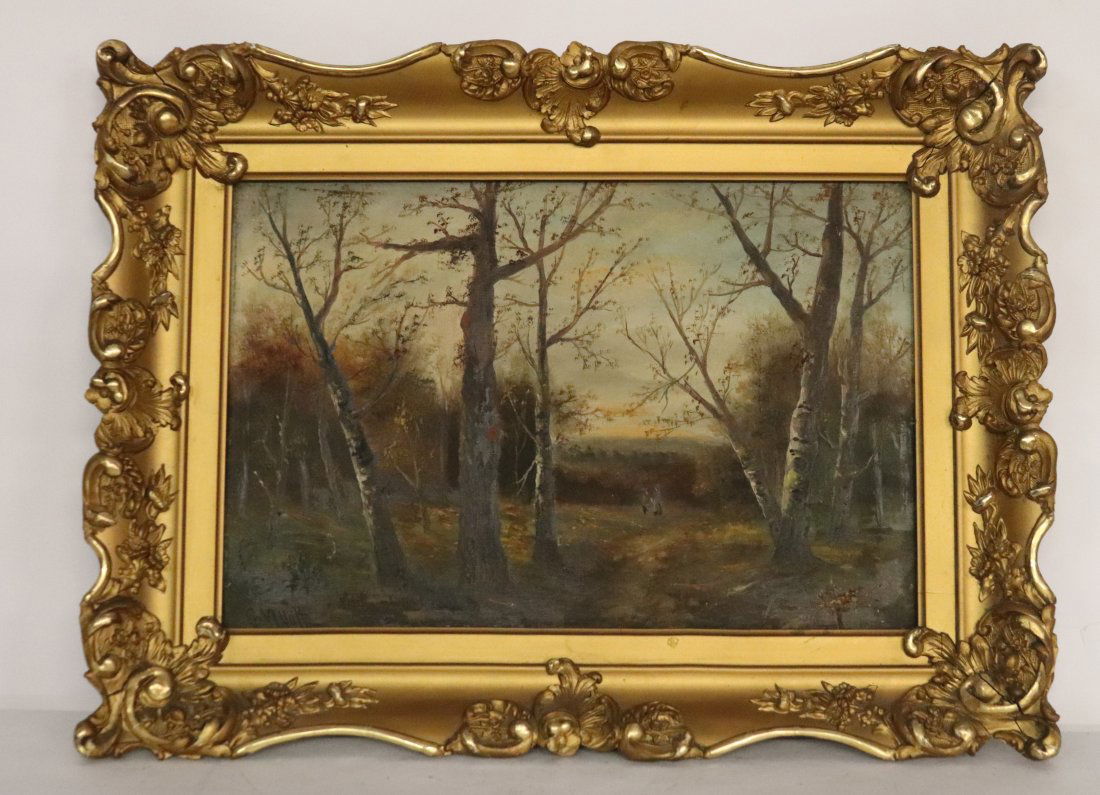 Forest Scene Landscape Signed G. Wyatt (1 of 6)