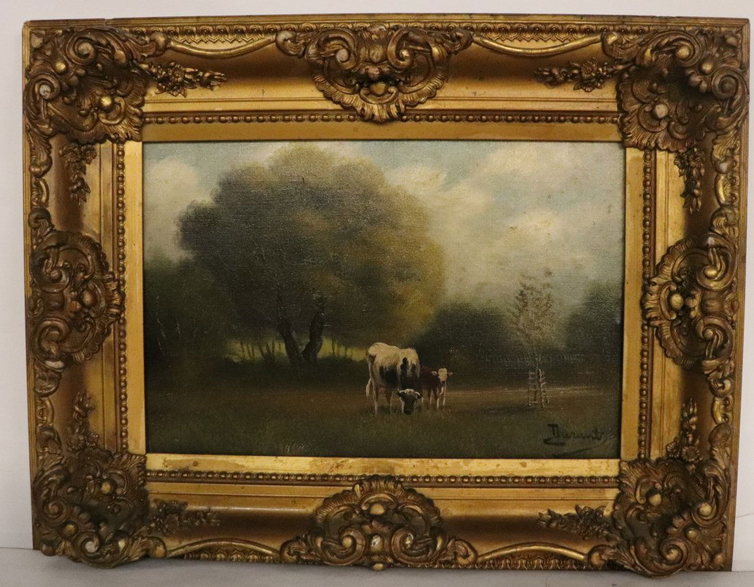 Signed Durant Painting Cows in Field (1 of 5)