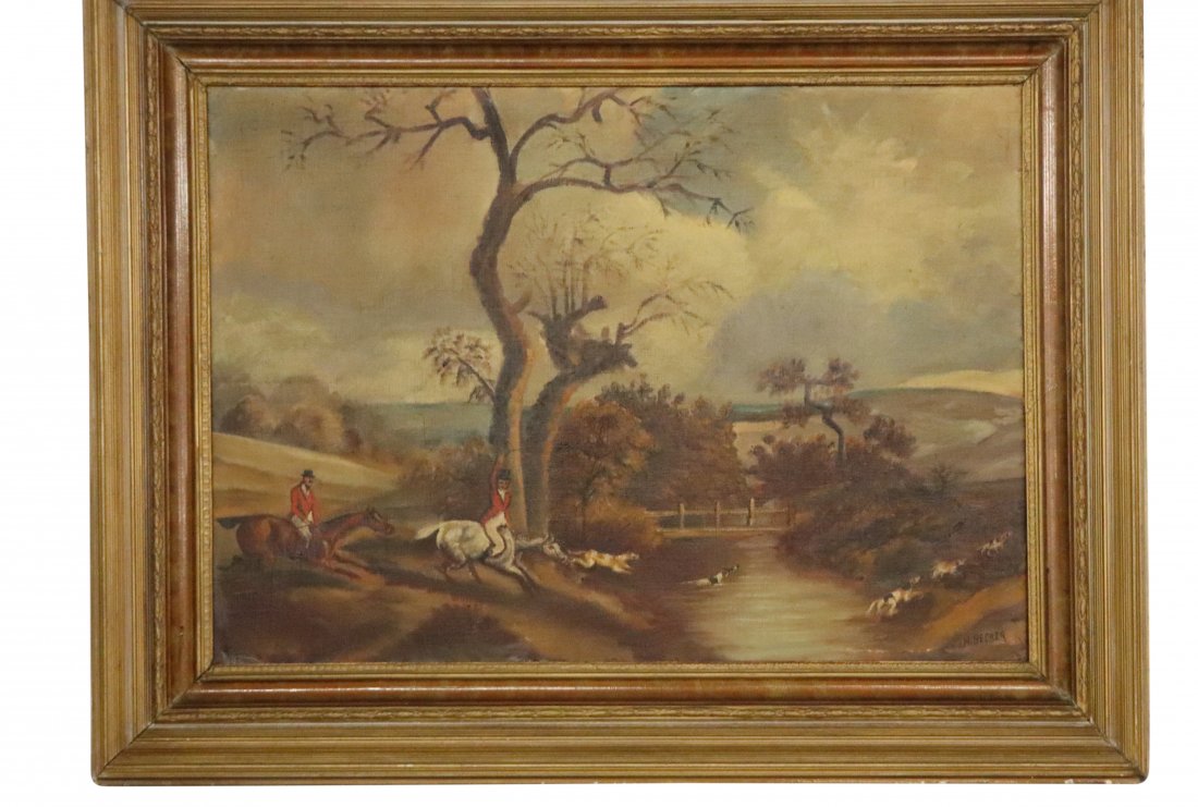 Hunt Scene Signed H. Becker. (1 of 5)