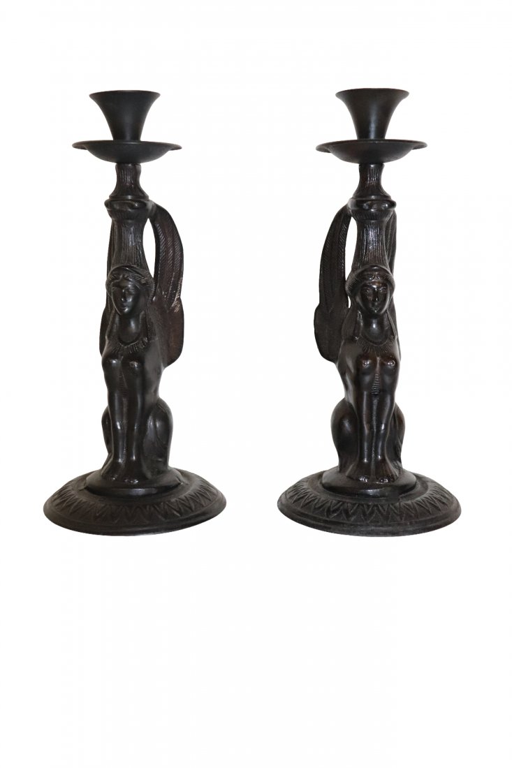 Pair of Mythical Winged Centaur Figure Candle Holders (1 of 4)