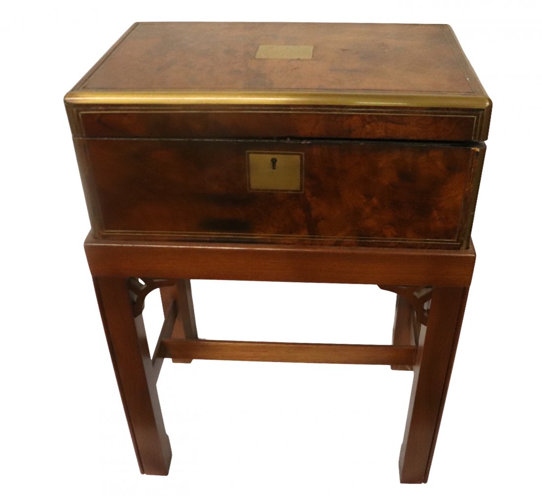 Brass Banded Lap Desk on Stand Circa 1800 (1 of 7)